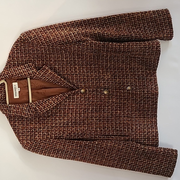 Windridge Cheryl Nash Women's Ginger Tweed Blazer Size 8 - Picture 2 of 10